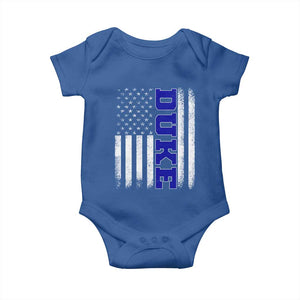 Vintage Duke Name American Flag Baby Onesie Retro Sport Basketball Fans TS10 Royal Blue Print Your Wear