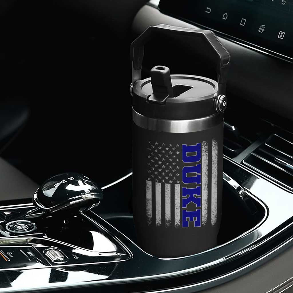 Vintage Duke Name American Flag Flip Straw Tumbler Retro Sport Basketball Fans TS10 Print Your Wear