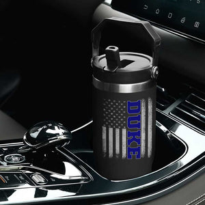 Vintage Duke Name American Flag Flip Straw Tumbler Retro Sport Basketball Fans TS10 Print Your Wear