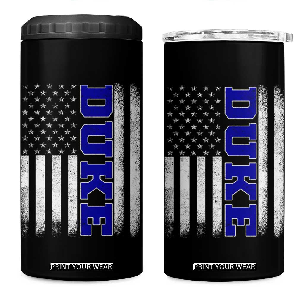 Vintage Duke Name American Flag 4 in 1 Can Cooler Tumbler Retro Sport Basketball Fans TS10 One Size: 16 oz Black Print Your Wear