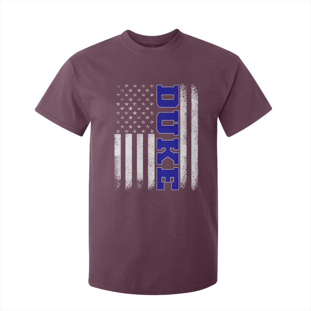 Vintage Duke Name American Flag T Shirt For Kid Retro Sport Basketball Fans TS10 Maroon Print Your Wear