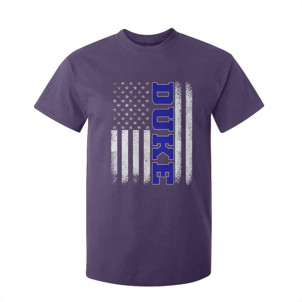 Vintage Duke Name American Flag T Shirt For Kid Retro Sport Basketball Fans TS10 Purple Print Your Wear