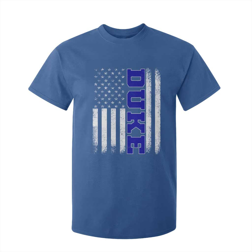 Vintage Duke Name American Flag T Shirt For Kid Retro Sport Basketball Fans TS10 Royal Blue Print Your Wear