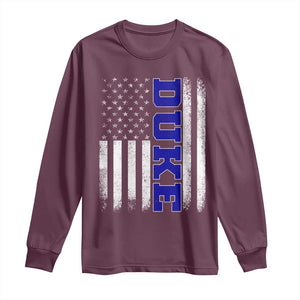 Vintage Duke Name American Flag Long Sleeve Shirt Retro Sport Basketball Fans TS10 Maroon Print Your Wear