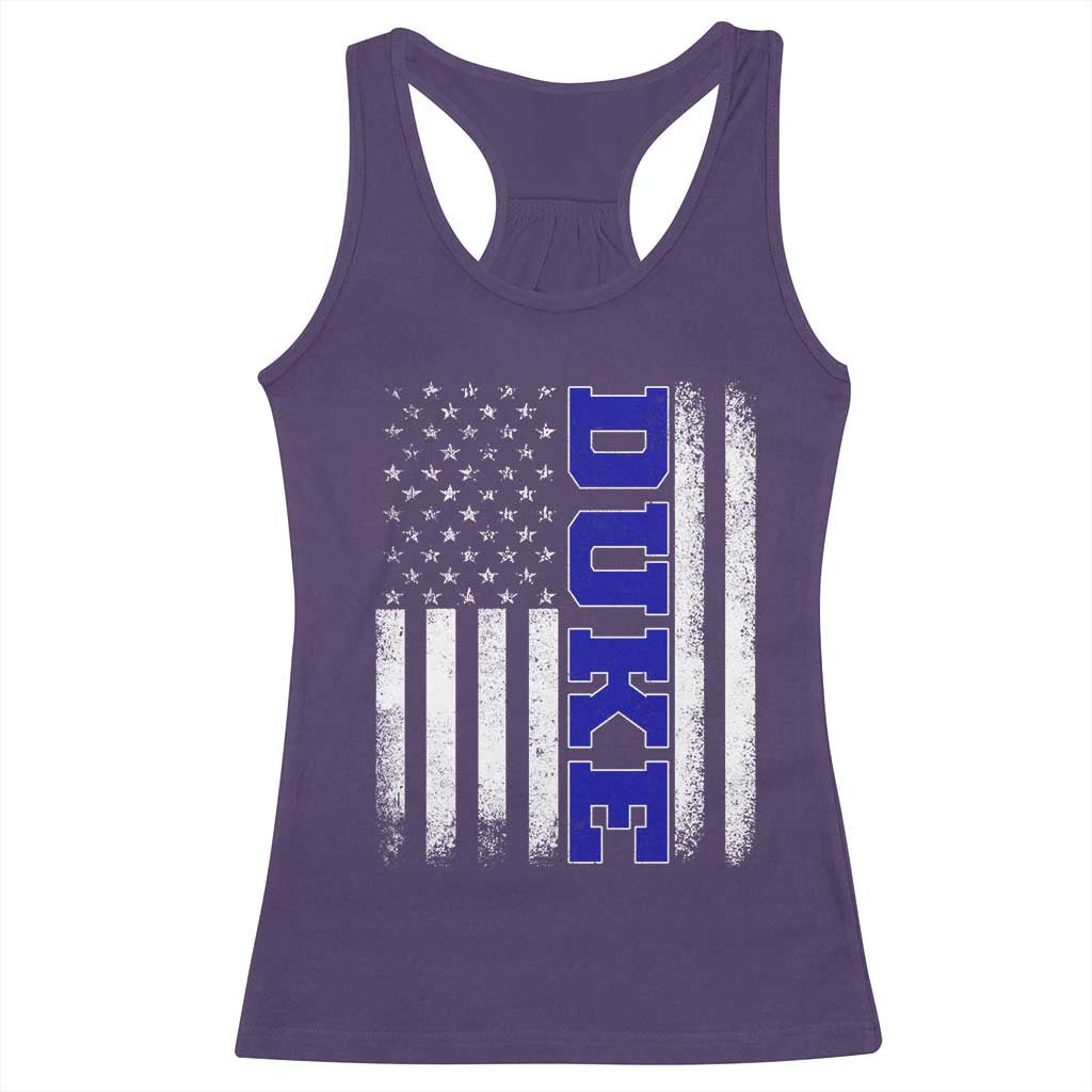 Vintage Duke Name American Flag Racerback Tank Top Retro Sport Basketball Fans TS10 Purple Print Your Wear