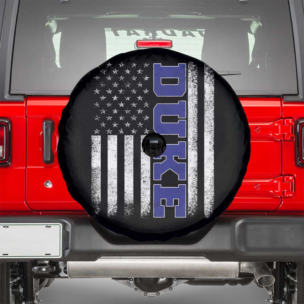 Vintage Duke Name American Flag Spare Tire Cover Retro Sport Basketball Fans TS10 Black Print Your Wear
