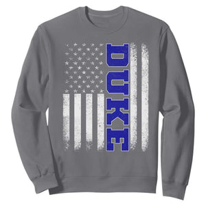 Vintage Duke Name American Flag Sweatshirt Retro Sport Basketball Fans TS10 Charcoal Print Your Wear