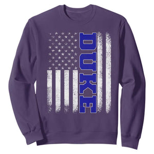 Vintage Duke Name American Flag Sweatshirt Retro Sport Basketball Fans TS10 Purple Print Your Wear