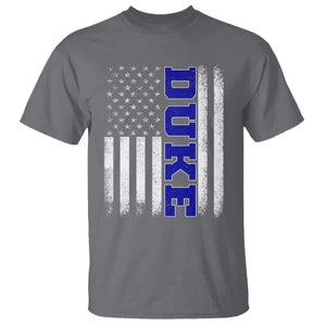 Vintage Duke Name American Flag T Shirt - Retro Sport Basketball Fans Tee TS10 Charcoal Print Your Wear