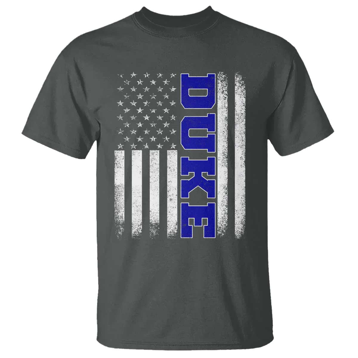 Vintage Duke Name American Flag T Shirt - Retro Sport Basketball Fans Tee TS10 Dark Heather Print Your Wear