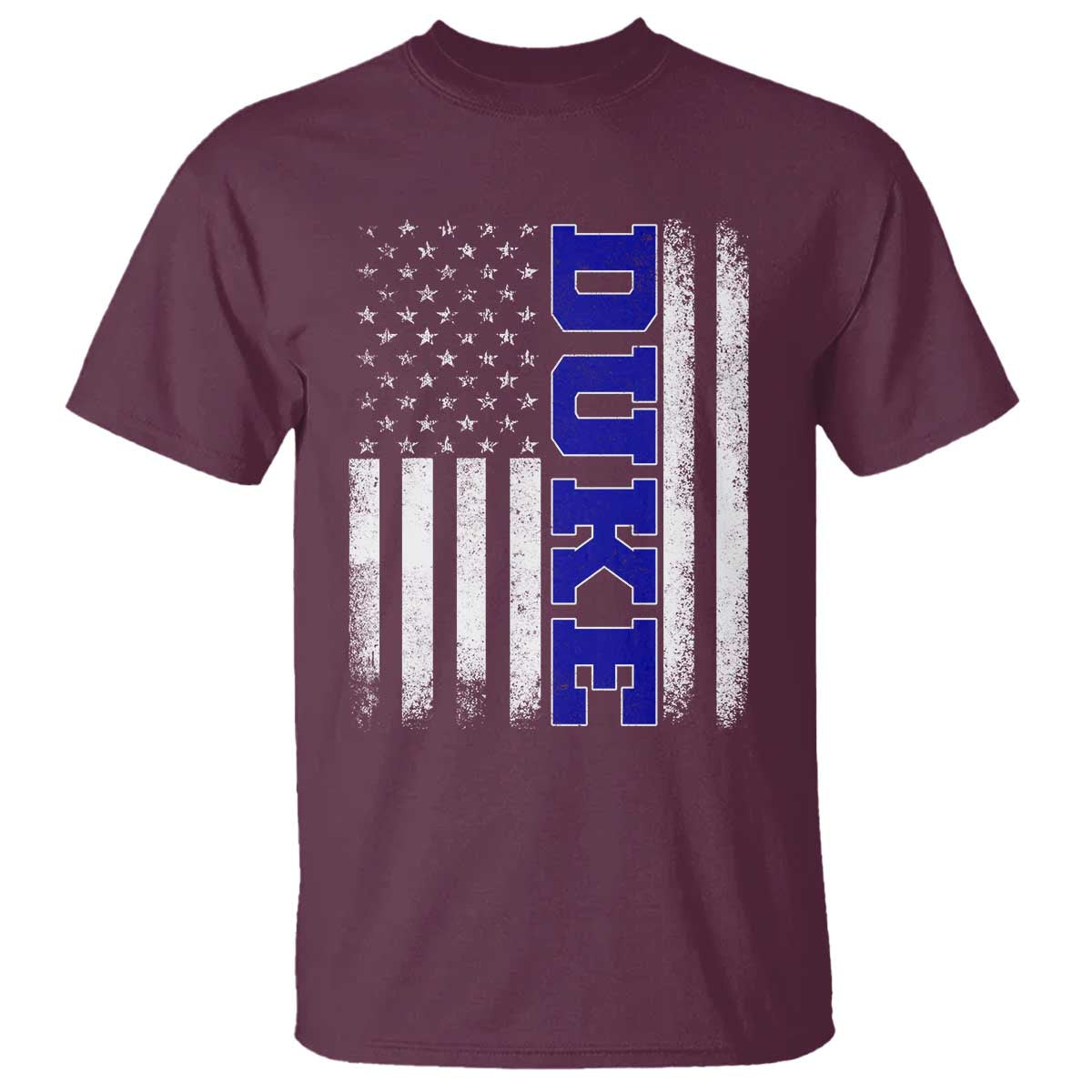 Vintage Duke Name American Flag T Shirt - Retro Sport Basketball Fans Tee TS10 Maroon Print Your Wear