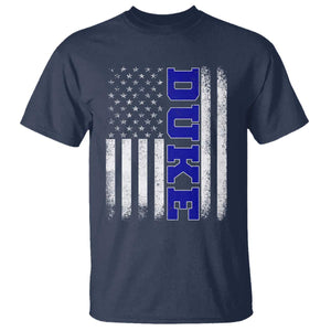 Vintage Duke Name American Flag T Shirt - Retro Sport Basketball Fans Tee TS10 Navy Print Your Wear