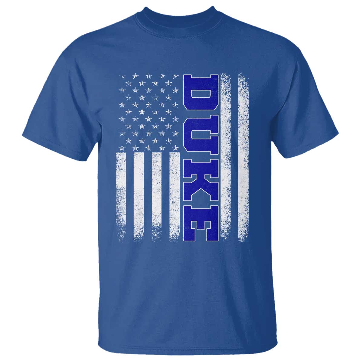 Vintage Duke Name American Flag T Shirt - Retro Sport Basketball Fans Tee TS10 Royal Blue Print Your Wear