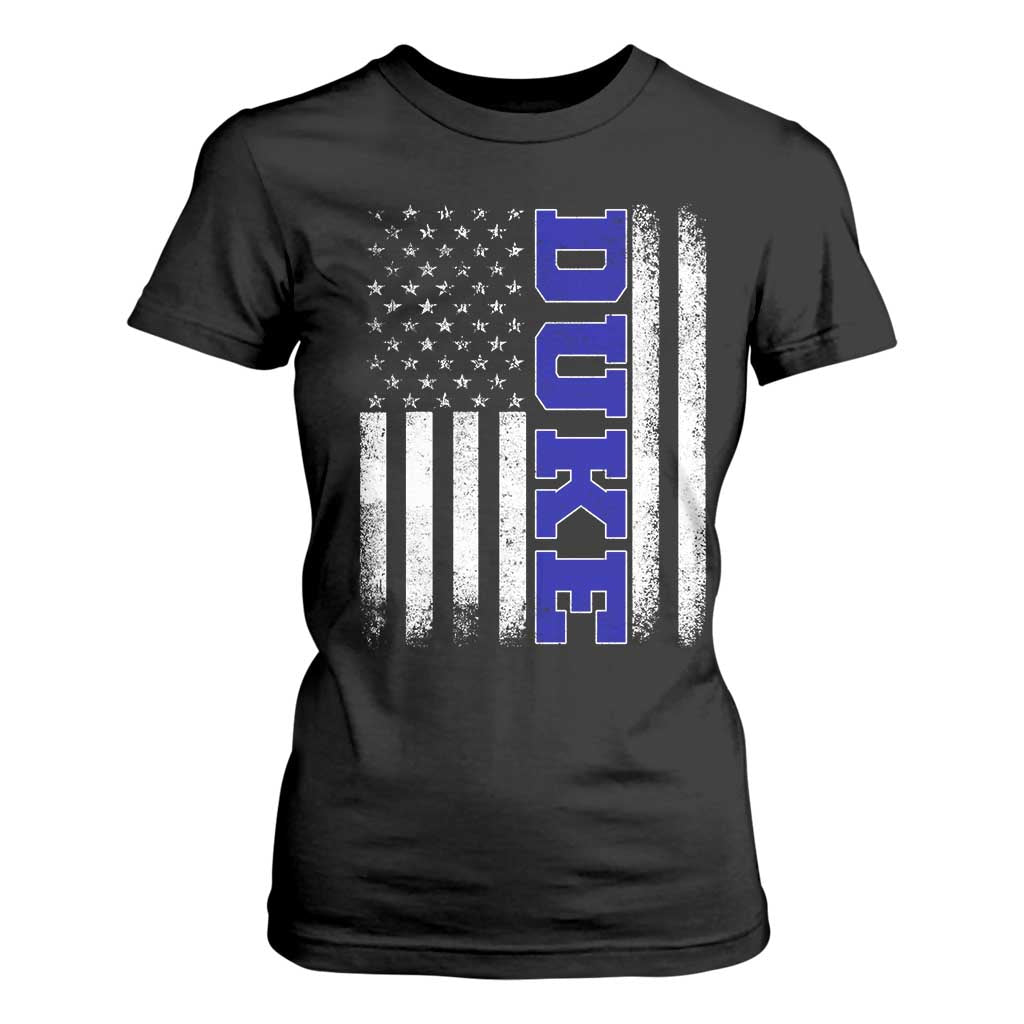 Vintage Duke Name American Flag T Shirt For Women Retro Sport Basketball Fans TS10 Black Print Your Wear