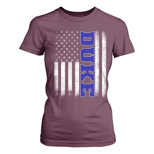 Vintage Duke Name American Flag T Shirt For Women Retro Sport Basketball Fans TS10 Maroon Print Your Wear