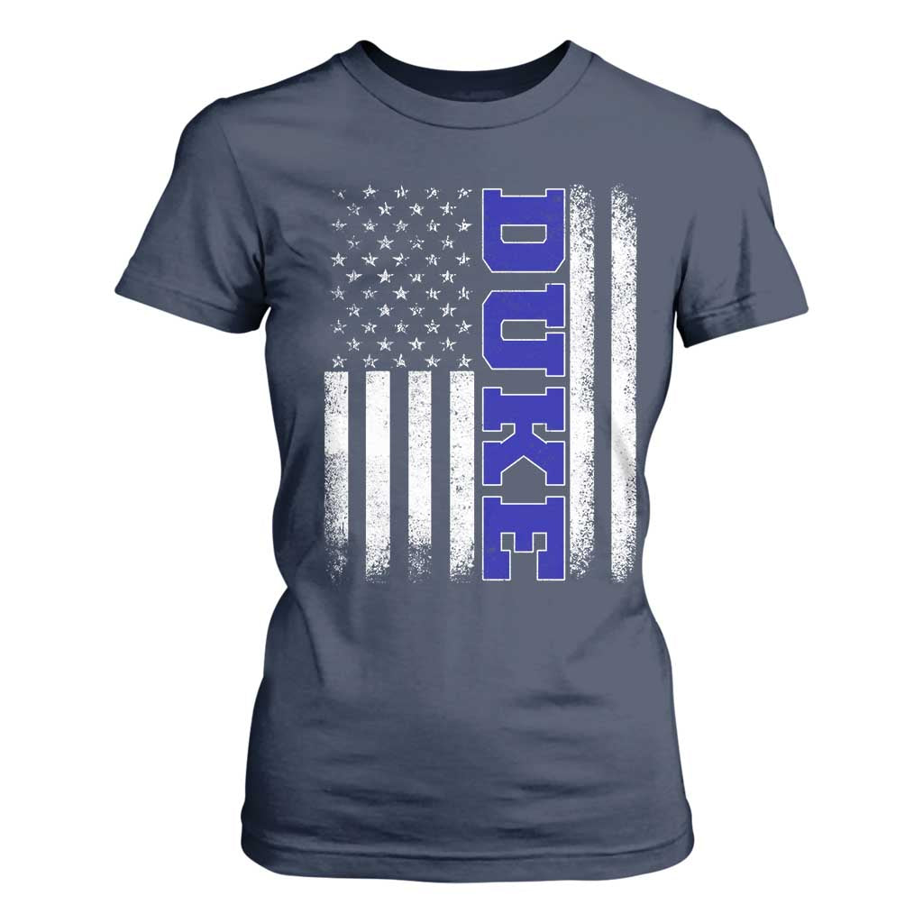 Vintage Duke Name American Flag T Shirt For Women Retro Sport Basketball Fans TS10 Navy Print Your Wear