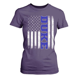 Vintage Duke Name American Flag T Shirt For Women Retro Sport Basketball Fans TS10 Purple Print Your Wear