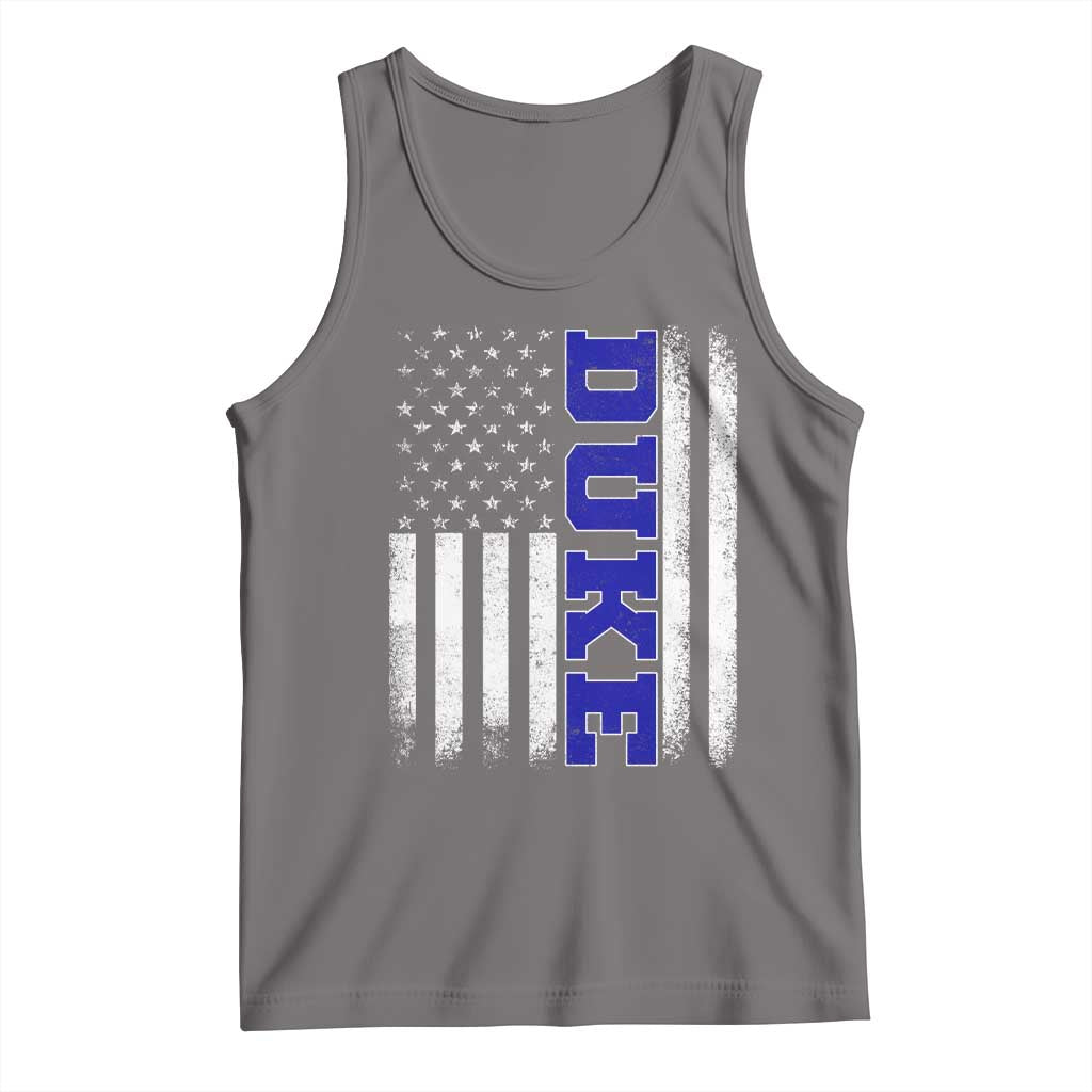 Vintage Duke Name American Flag Tank Top Retro Sport Basketball Fans TS10 Deep Heather Print Your Wear