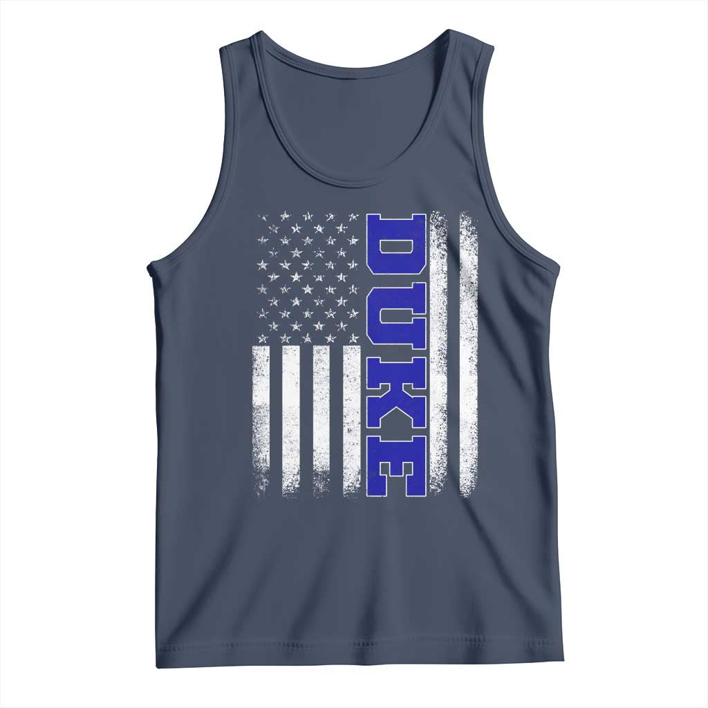 Vintage Duke Name American Flag Tank Top Retro Sport Basketball Fans TS10 Navy Print Your Wear