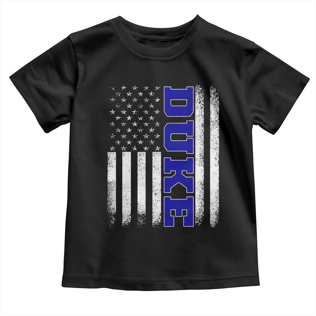 Vintage Duke Name American Flag Toddler T Shirt Retro Sport Basketball Fans TS10 Black Print Your Wear