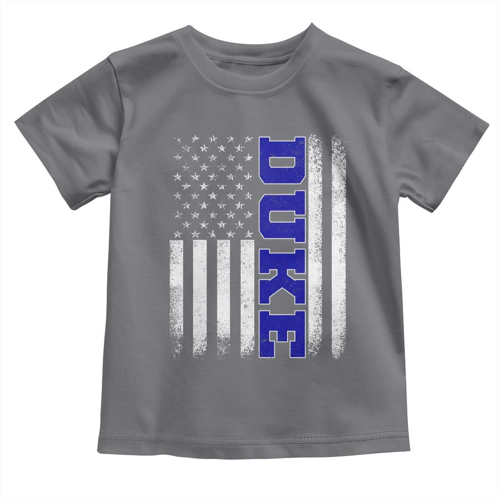 Vintage Duke Name American Flag Toddler T Shirt Retro Sport Basketball Fans TS10 Charcoal Print Your Wear