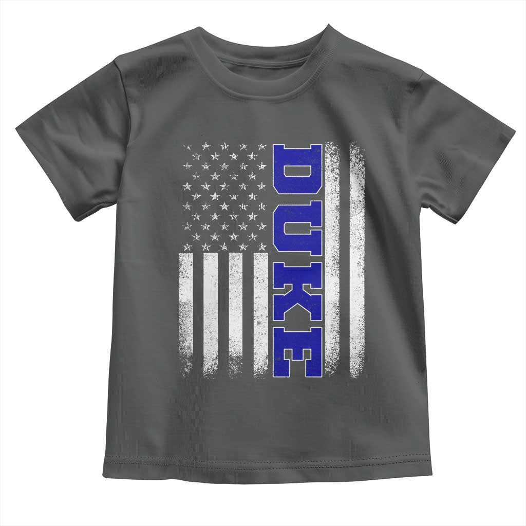 Vintage Duke Name American Flag Toddler T Shirt Retro Sport Basketball Fans TS10 Dark Heather Print Your Wear