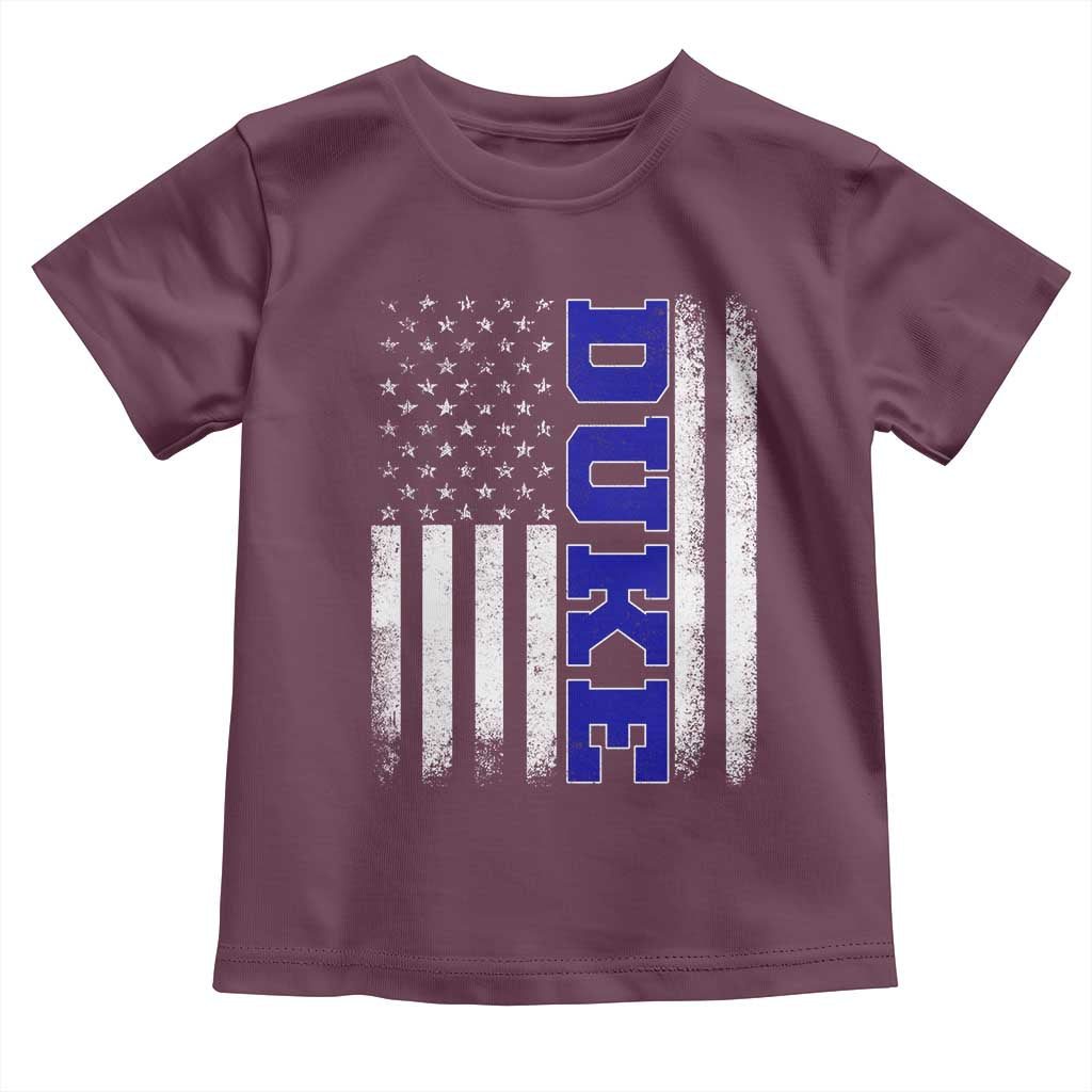 Vintage Duke Name American Flag Toddler T Shirt Retro Sport Basketball Fans TS10 Maroon Print Your Wear