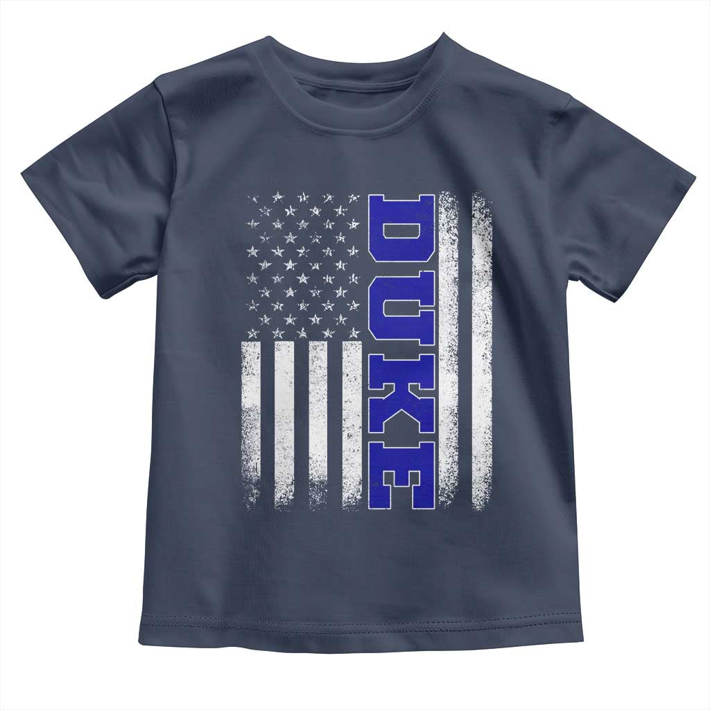 Vintage Duke Name American Flag Toddler T Shirt Retro Sport Basketball Fans TS10 Navy Print Your Wear
