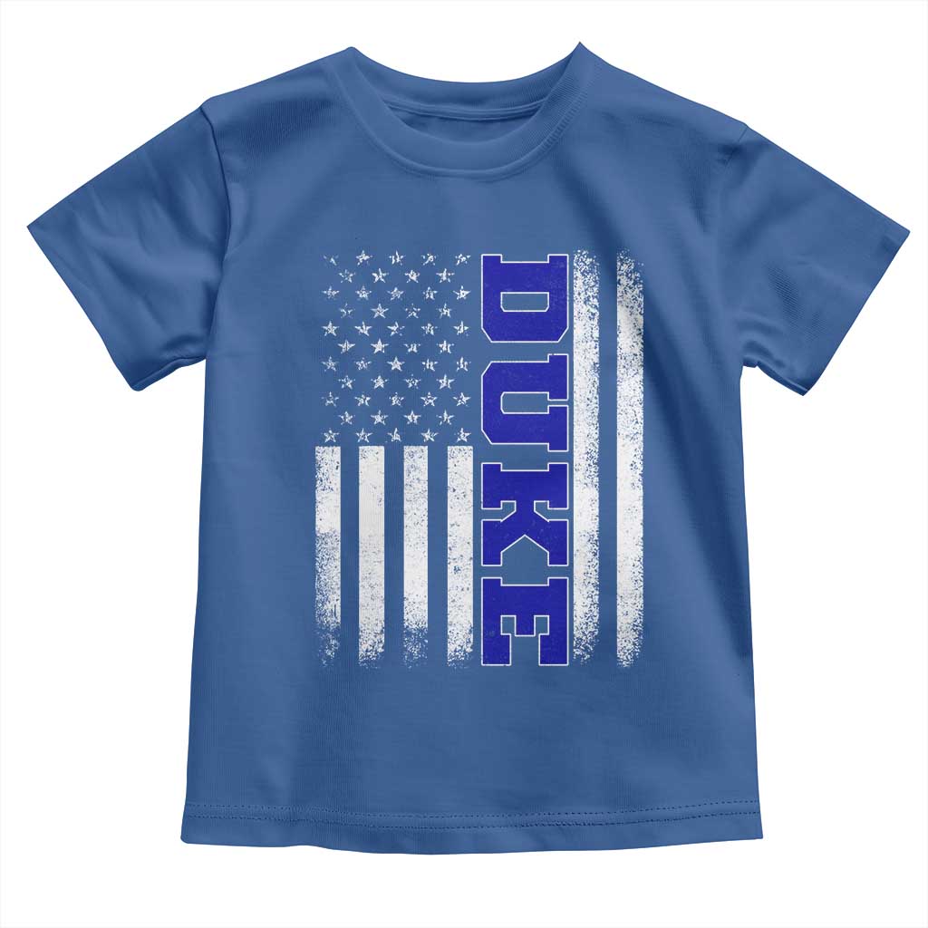 Vintage Duke Name American Flag Toddler T Shirt Retro Sport Basketball Fans TS10 Royal Blue Print Your Wear