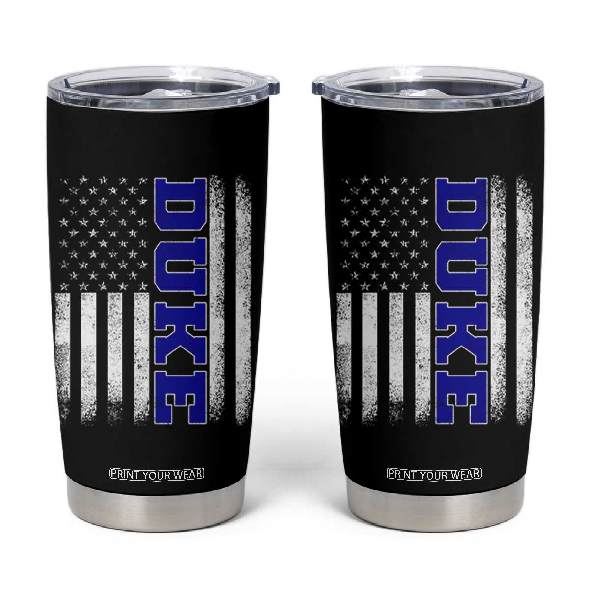 Vintage Duke Name American Flag Tumbler Cup Retro Sport Basketball Fans TS10 Black Print Your Wear