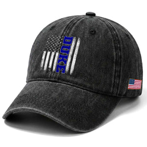 Vintage Duke Name American Flag Washed Cotton Baseball Cap Retro Sport Basketball Fans TS10 Print Your Wear