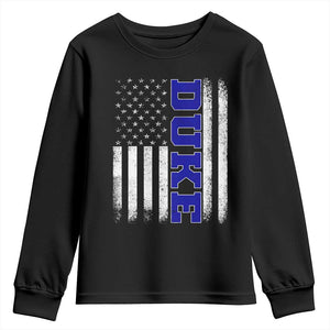 Vintage Duke Name American Flag Youth Sweatshirt Retro Sport Basketball Fans TS10 Black Print Your Wear
