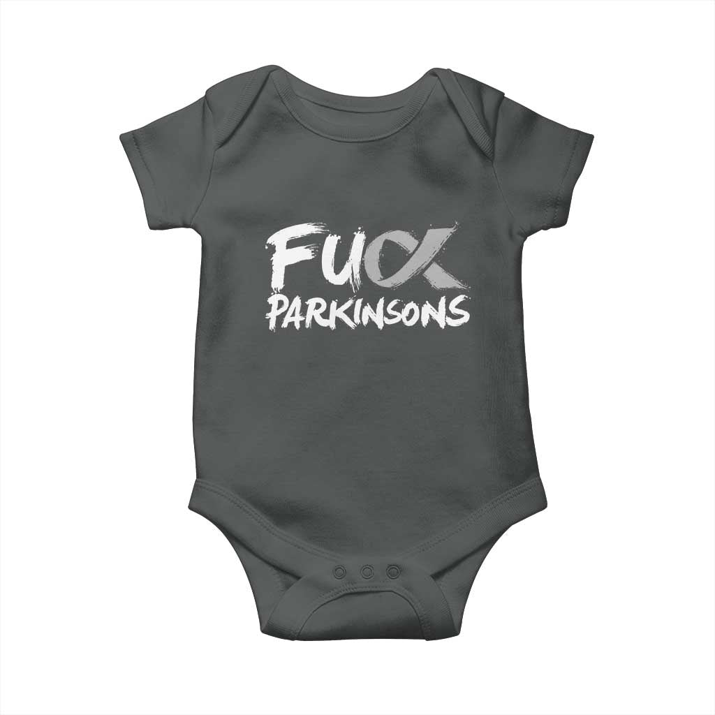 Fuck Parkinsons Baby Onesie Parkinsons Disease Awareness Month TS10 Dark Heather Print Your Wear