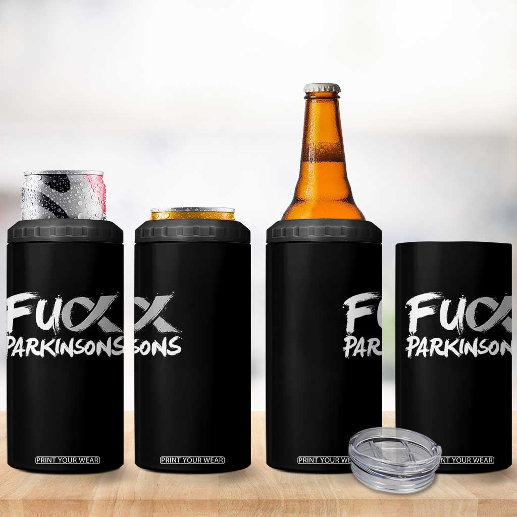 Fuck Parkinsons 4 in 1 Can Cooler Tumbler Parkinsons Disease Awareness Month TS10 Print Your Wear