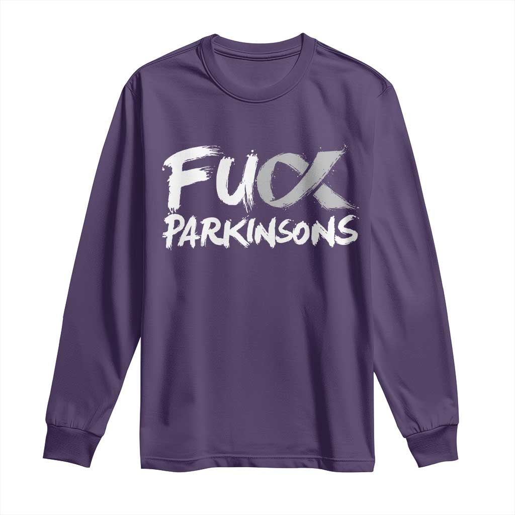 Fuck Parkinsons Long Sleeve Shirt Parkinsons Disease Awareness Month TS10 Purple Print Your Wear