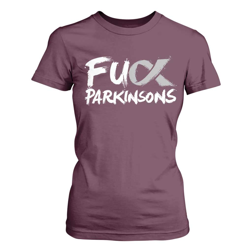 Fuck Parkinsons T Shirt For Women Parkinsons Disease Awareness Month TS10 Maroon Print Your Wear
