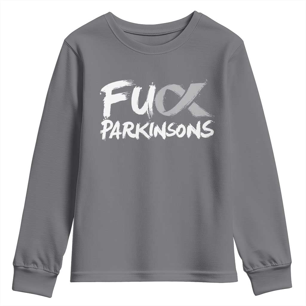 Fuck Parkinsons Youth Sweatshirt Parkinsons Disease Awareness Month TS10 Charcoal Print Your Wear