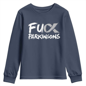 Fuck Parkinsons Youth Sweatshirt Parkinsons Disease Awareness Month TS10 Navy Print Your Wear