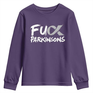 Fuck Parkinsons Youth Sweatshirt Parkinsons Disease Awareness Month TS10 Purple Print Your Wear