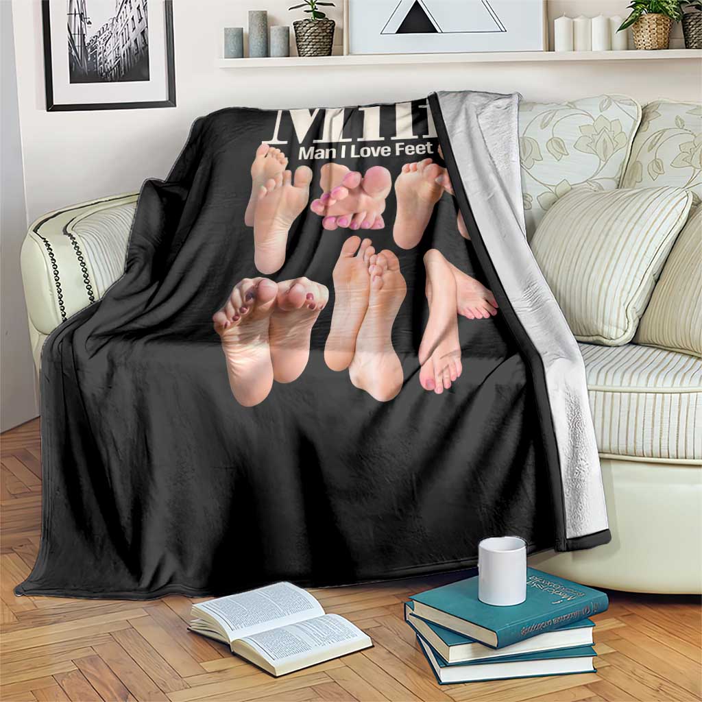 MILF Man I Love Feet Throw Blanket Funny Sexy Inappropriate Saying Quote TS10 Print Your Wear