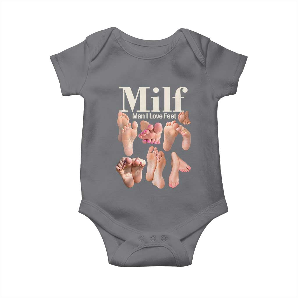 MILF Man I Love Feet Baby Onesie Funny Sexy Inappropriate Saying Quote TS10 Charcoal Print Your Wear