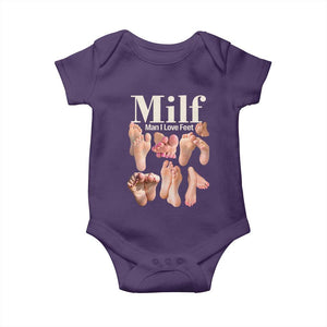 MILF Man I Love Feet Baby Onesie Funny Sexy Inappropriate Saying Quote TS10 Purple Print Your Wear