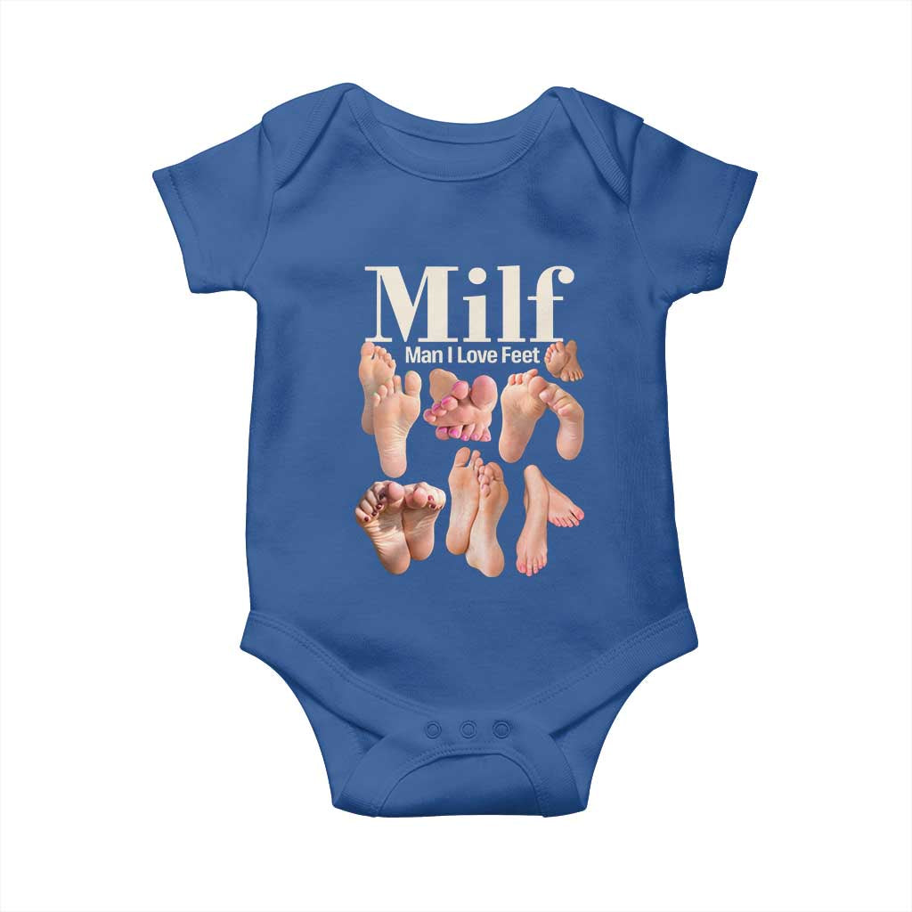 MILF Man I Love Feet Baby Onesie Funny Sexy Inappropriate Saying Quote TS10 Royal Blue Print Your Wear