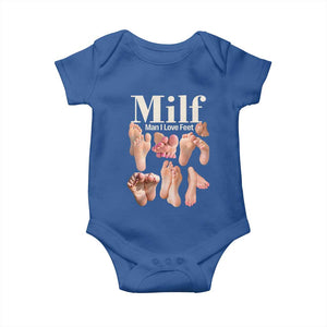 MILF Man I Love Feet Baby Onesie Funny Sexy Inappropriate Saying Quote TS10 Royal Blue Print Your Wear
