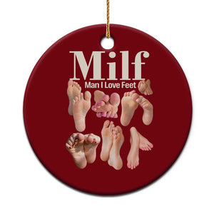 MILF Man I Love Feet Ceramic Ornament Funny Sexy Inappropriate Saying Quote TS10 1pc Red Print Your Wear