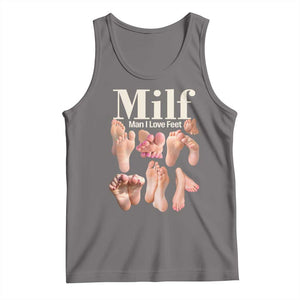 MILF Man I Love Feet Tank Top Funny Sexy Inappropriate Saying Quote TS10 Deep Heather Print Your Wear