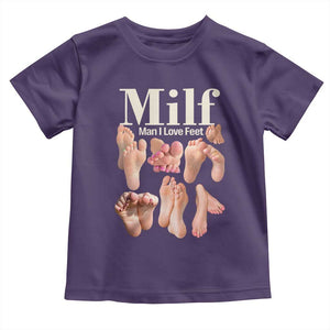 MILF Man I Love Feet Toddler T Shirt Funny Sexy Inappropriate Saying Quote TS10 Purple Print Your Wear