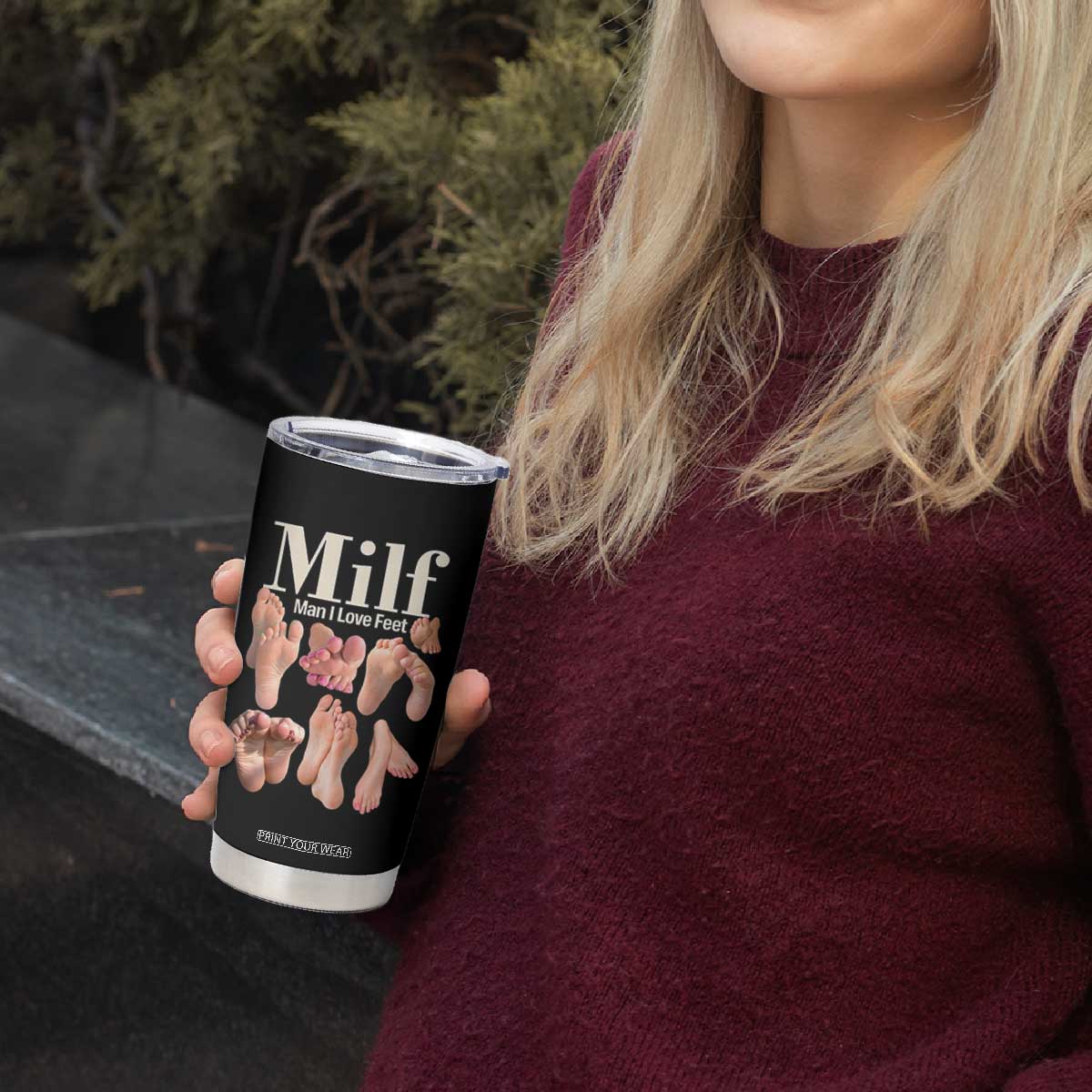 MILF Man I Love Feet Tumbler Cup Funny Sexy Inappropriate Saying Quote TS10 Print Your Wear