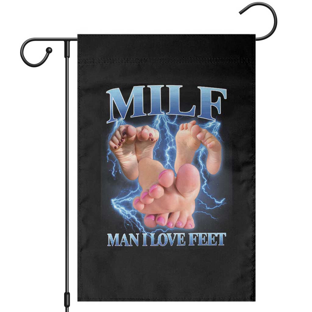 Inappropriate Adult Garden Flag Vintage Bootleg MILF Man I Love Feet TS10 Black Print Your Wear