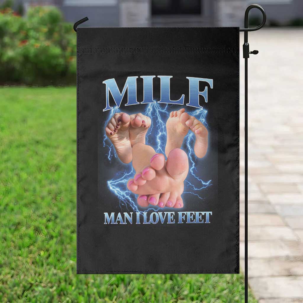 Inappropriate Adult Garden Flag Vintage Bootleg MILF Man I Love Feet TS10 Print Your Wear